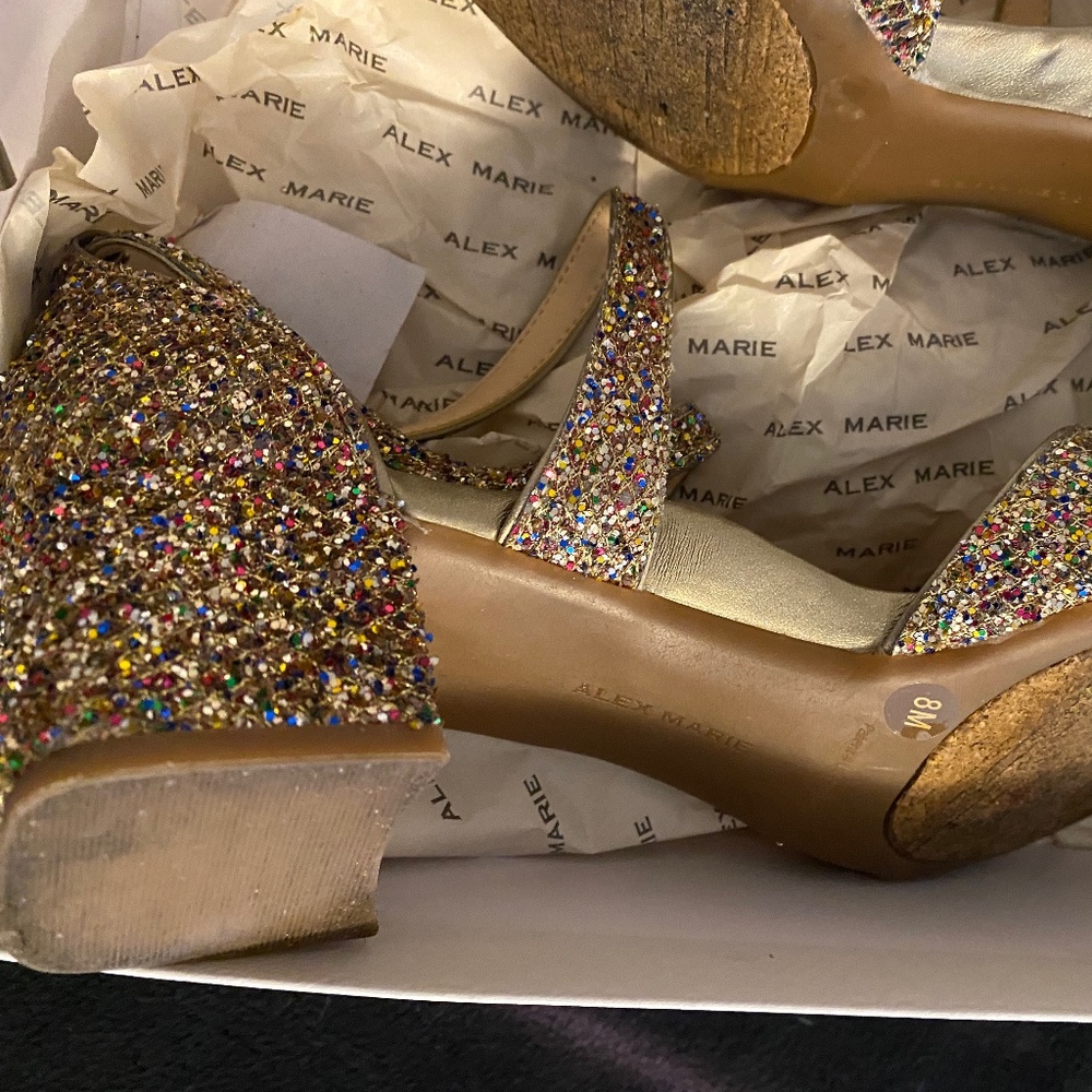 Gold Multi glitter strappy sandal